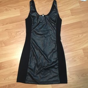 EUC Free People faux leather bodycon dress sz XS